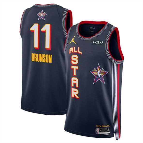 Mens 2025 All-Star #11 Jalen Brunson Navy Stitched Jersey Dzhi->2025 all star->NBA Jersey